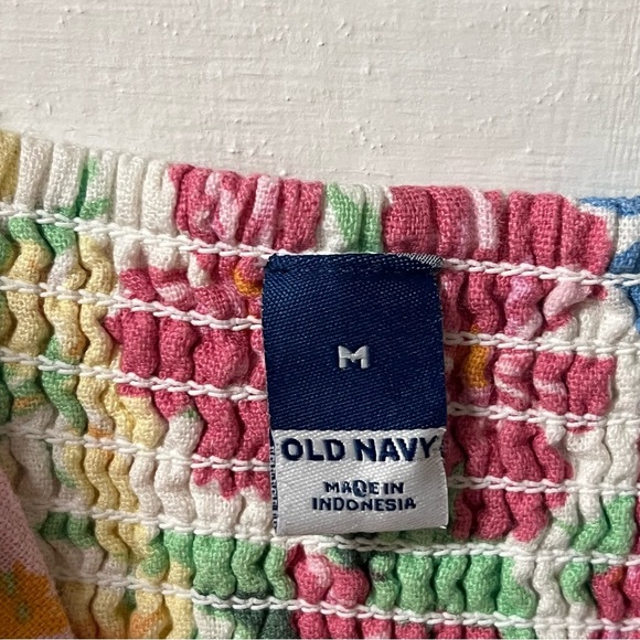 Old Navy Women's Floral Dress Women's Size Medium Linen Blend Vacation - Picture 6 of 9